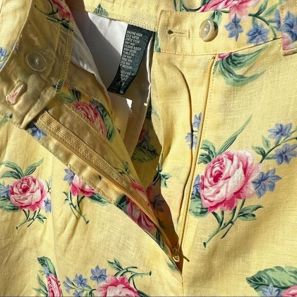 LAUREN RALPH LAUREN Pleated Linen Floral Shorts Size 14W - Picture 5 of 11
